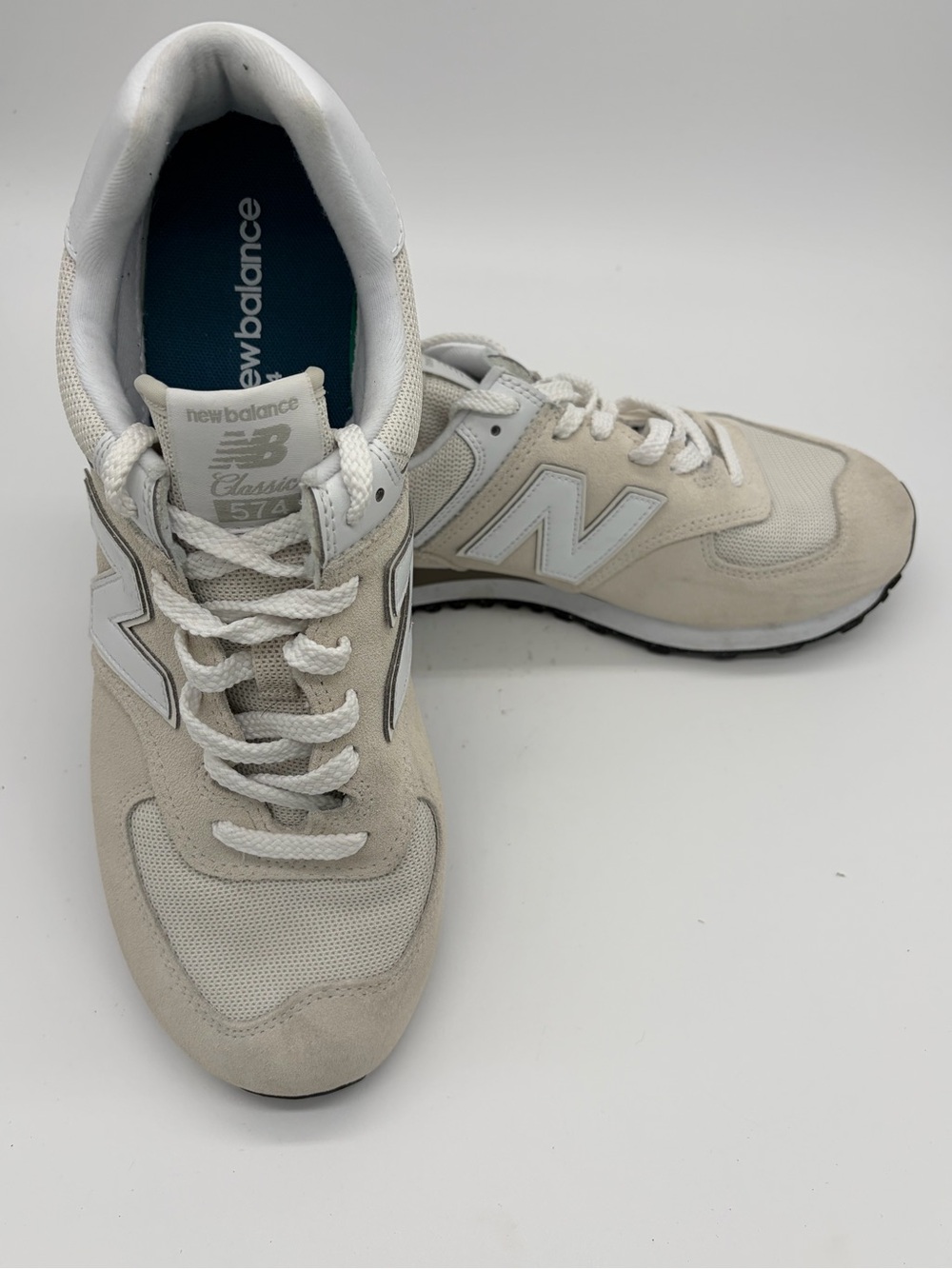 New Balance 574 Sneakers in Beige and White